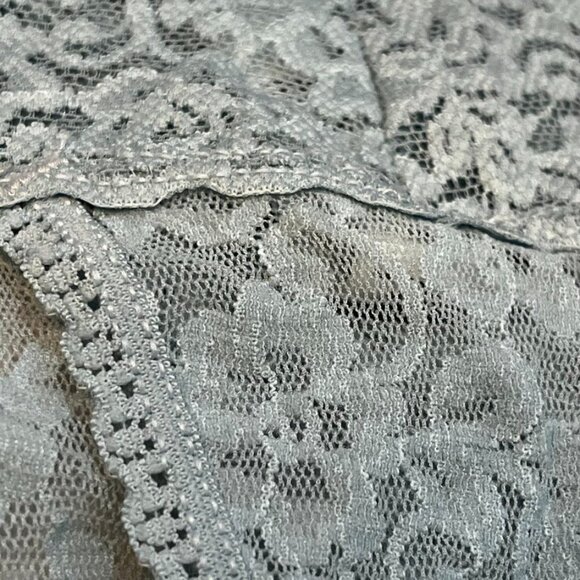 BP Lace Low-Rise Thong Blue Grey Floral Stretch Lingerie Panty Plus 4X - Picture 9 of 10